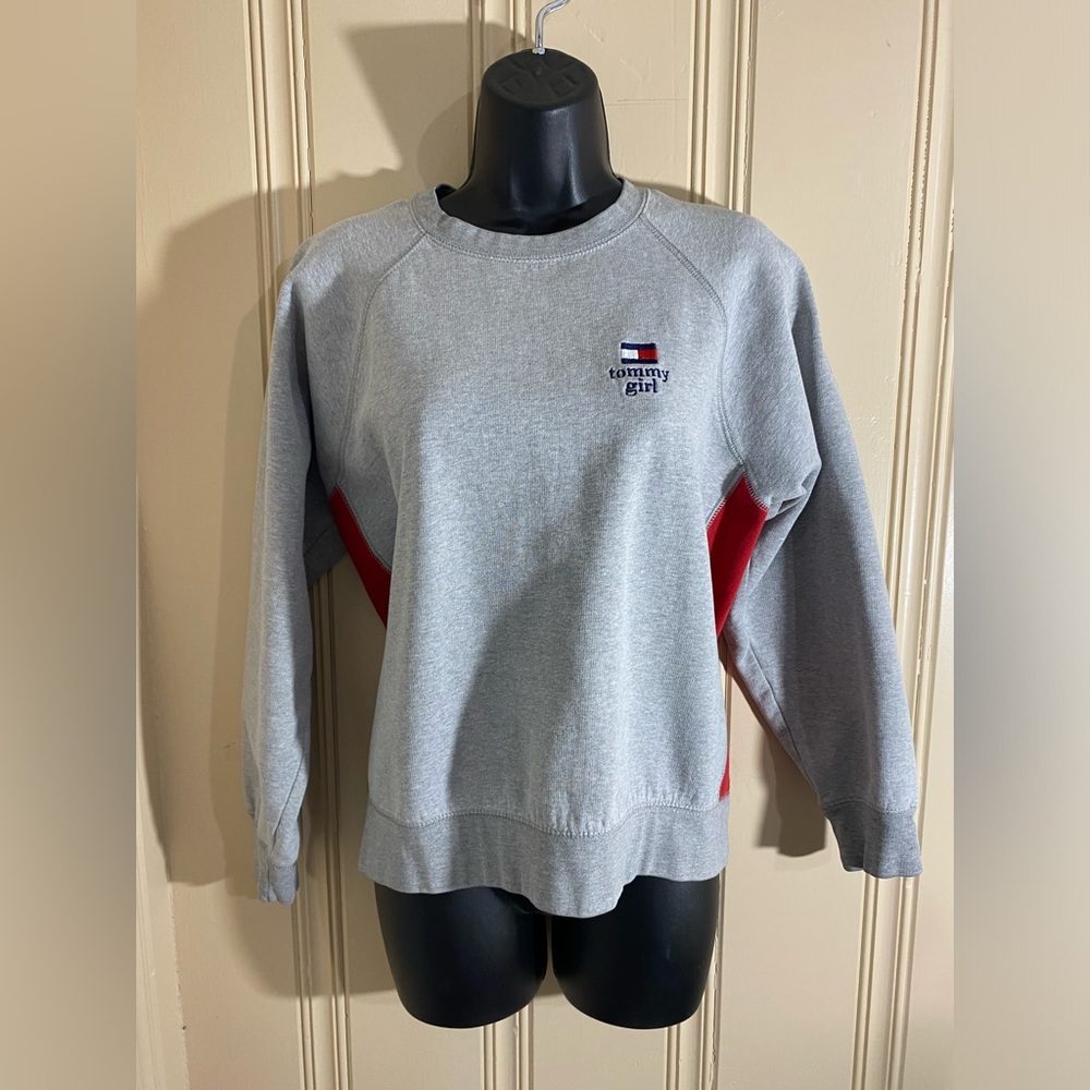 Vintage Tommy Hilfiger Tommy Girl Crewneck Sweatshirt Gray Size Medium